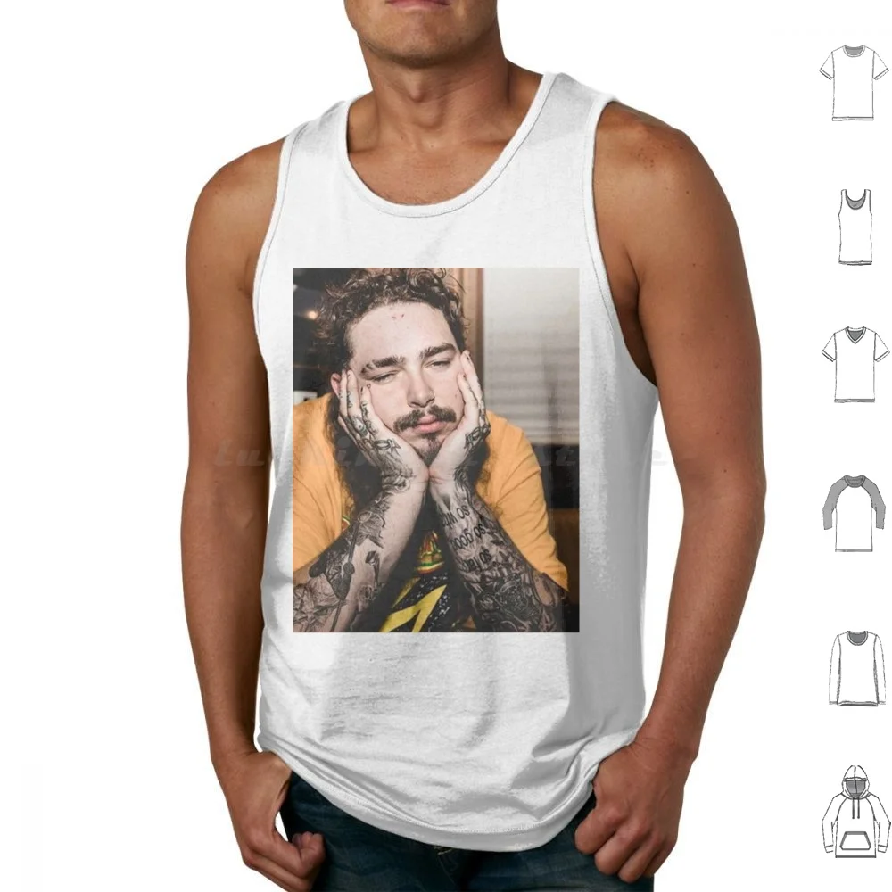 Ppoostmmalone , A Visual Soundtrack Tank Tops Vest Sleeveless Malone Postys Black Post Hip Hop Ghost Retro Rap Rapper Vintage