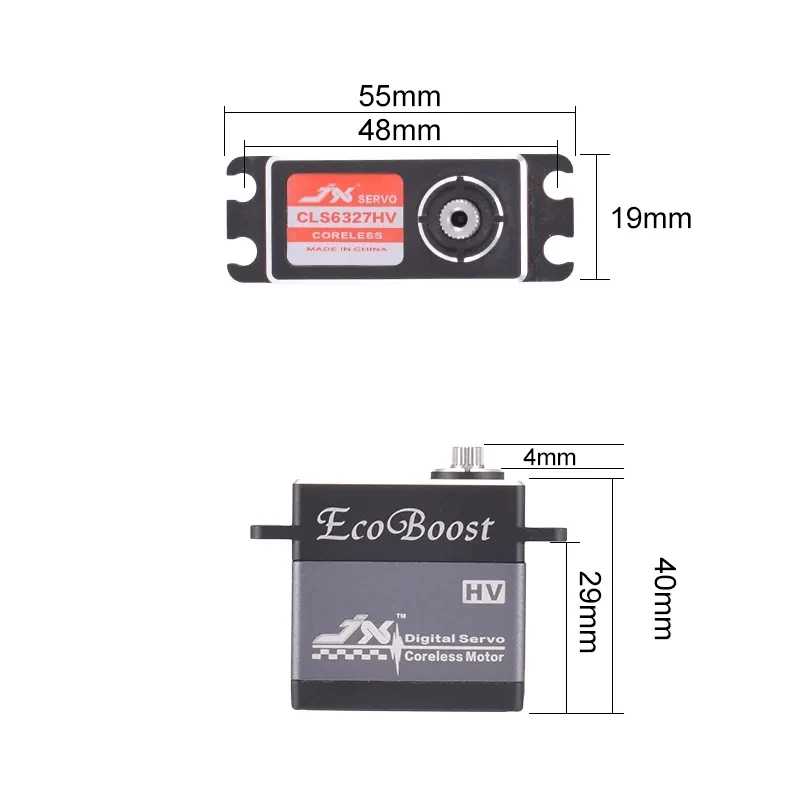 JX Servo CLS6327HV 27KG Large Torque  CNC Aluminium Shell Metal Gear Coreless Motor HV Digital Servo For RC Helicopter