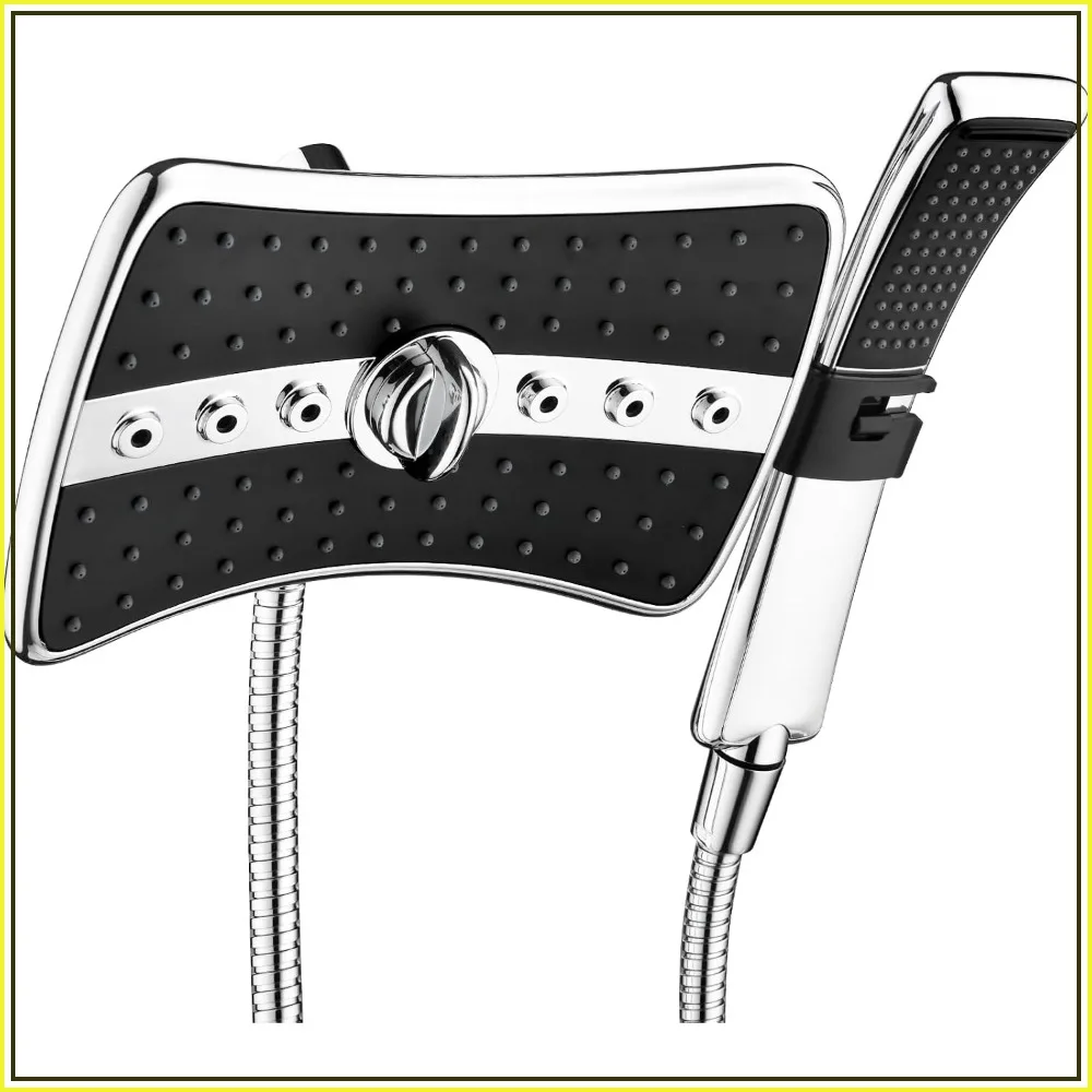 Dual Shower Head Combo with Handheld and Rainfall, 60 Inch Stainless Steel Hose, Chrome