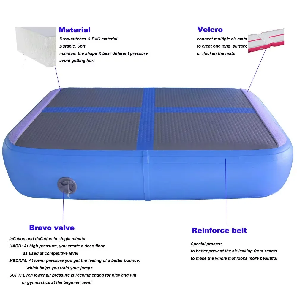 0.6*1*0.2m Mini Gym Mat Inflatable Gymnastics Tumble Track Air Block Air Board Mat