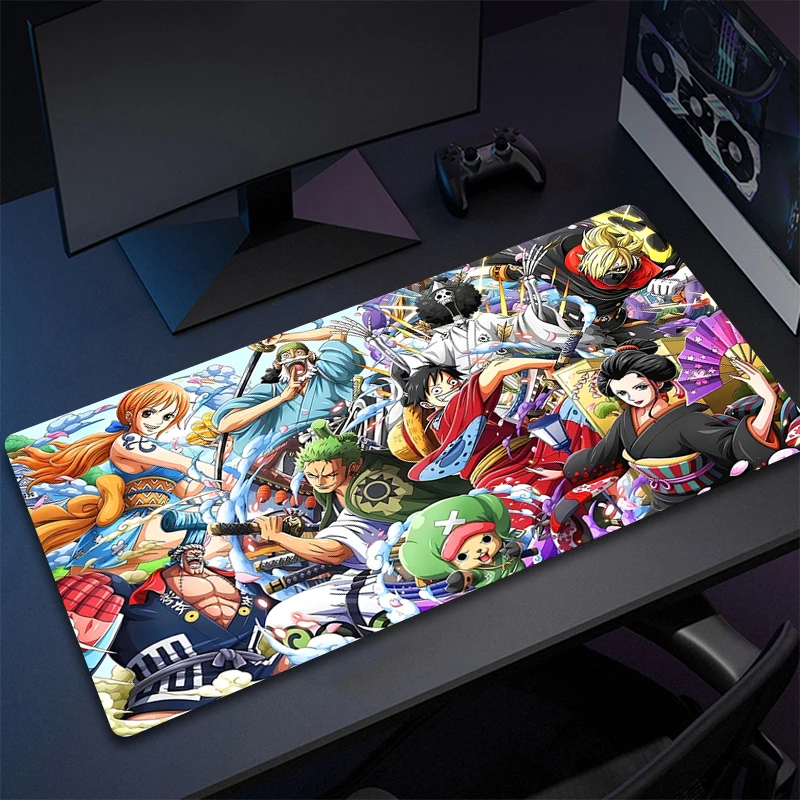 One Piece Zoro Roronoa Locking Edge Mouse Pad Game Gaming Mousepad XL Large Gamer Keyboard PC Desk Mat Computer Tablet Mouse Pad