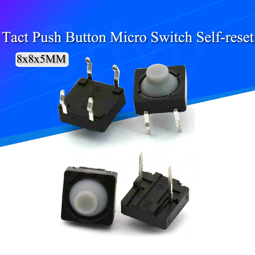 20 sztuk/partia 8x8x5MM 4PIN/2PIN przewodzący silikon bezdźwięczny dotykowy takt Push Button mikroprzełącznik samoresetujący