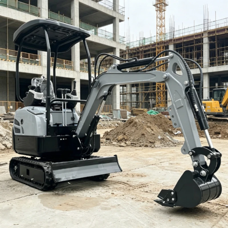 1 Ton Mini Excavator With 3 Buckets, Hydraulic Crawler Digger for Multi-purpose Garden and Farm Work