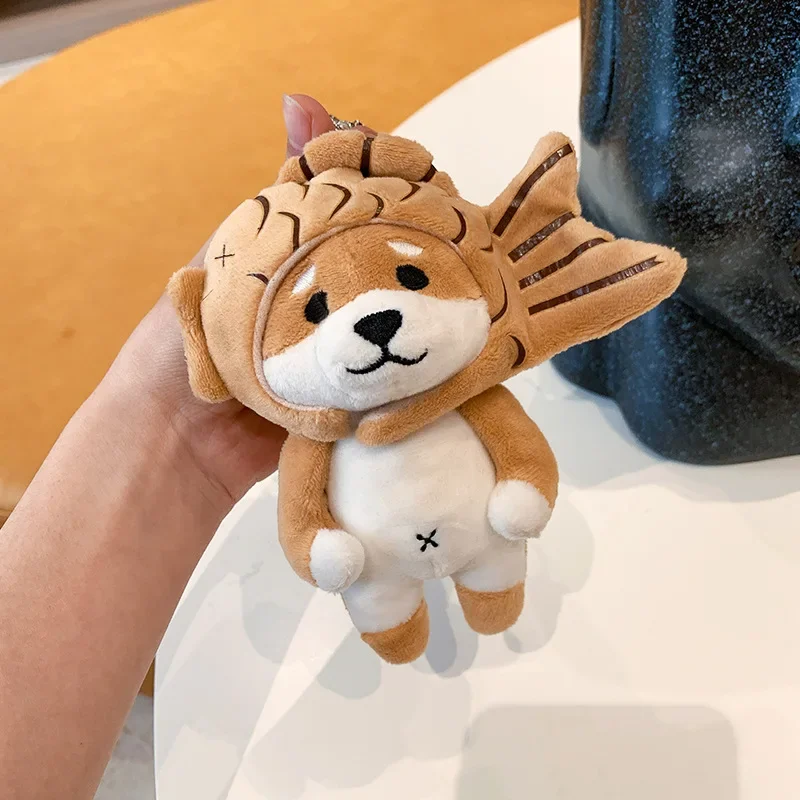 2024 New Hot Shiba Thick Fish Braised Hat 2 Styles Backpack Ornament Key Chain Stuffed Animals Plush Exclusive Design Gifts