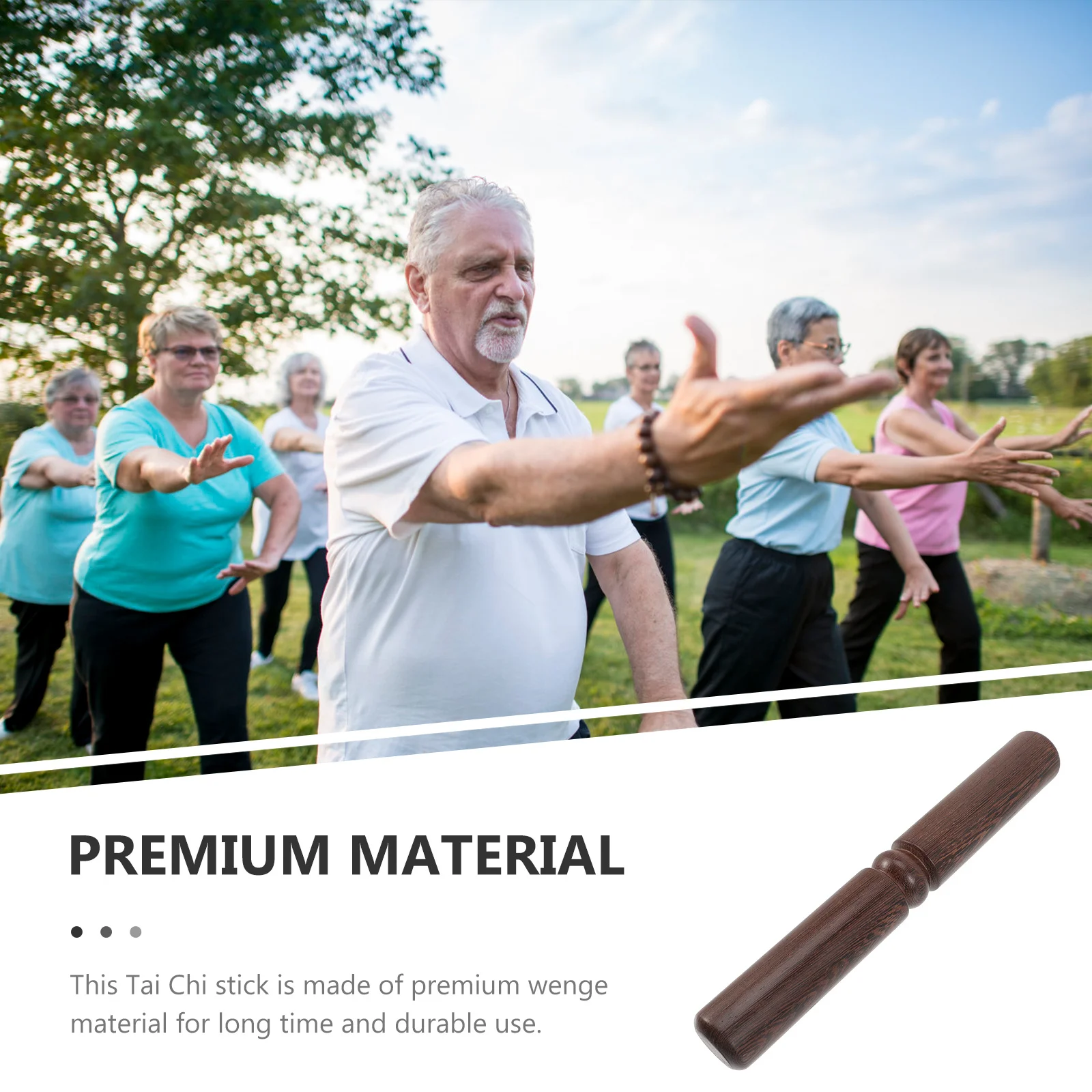 

Heavy Duty Tai Chi Ruler Sturdy Construction for Long Term Use Wear-Resistant Exercise Stick for Men Women Seniors