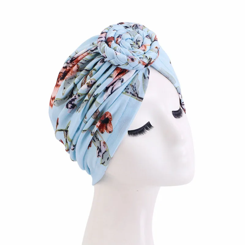 Turbante de nó torção indiano para mulheres, boné quimio, hijab muçulmano, gorro, lenço de cabeça, gorro, capa para perda de cabelo, chapéu africano