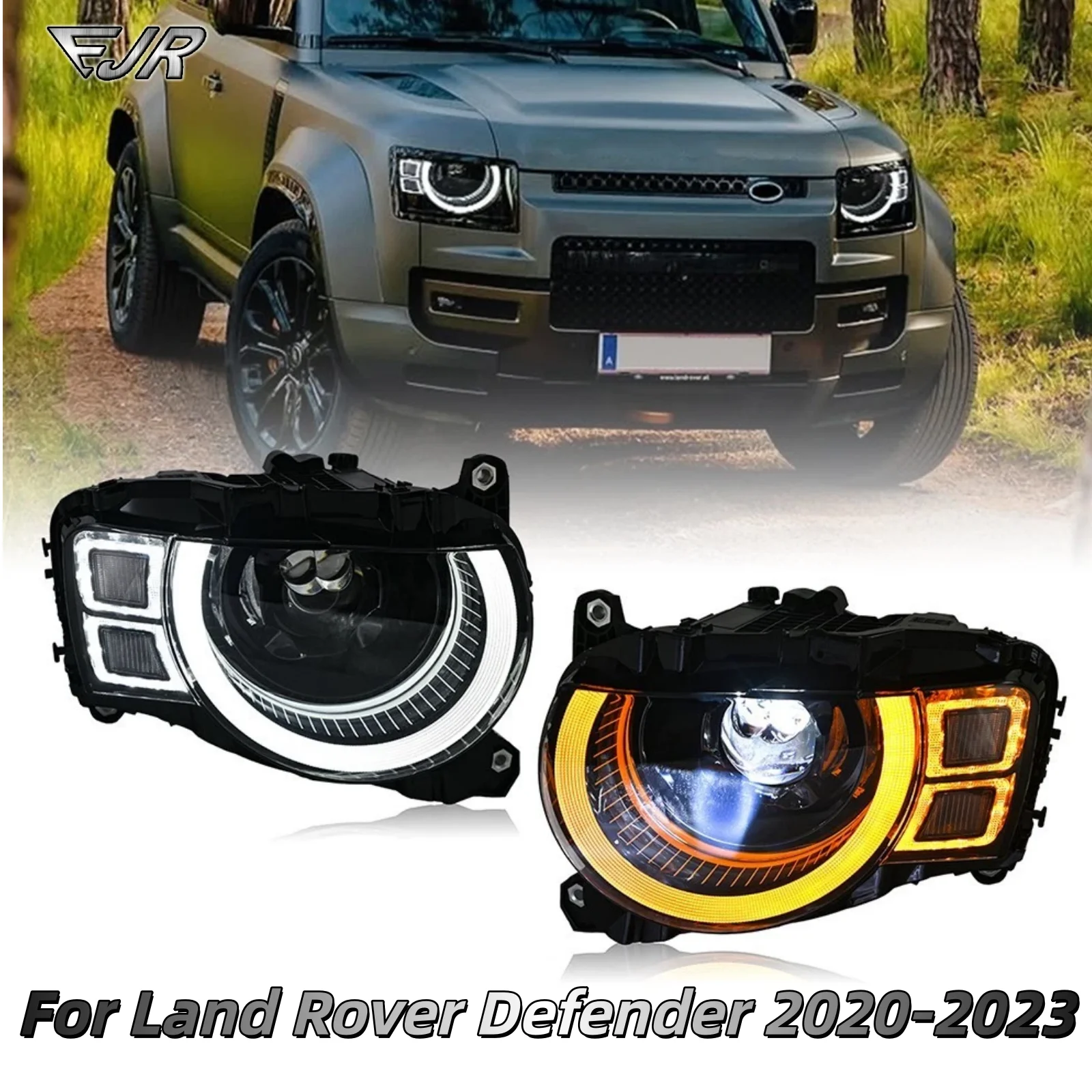 Head Lamp for 2020-2025 Land Rover Defender headlight assembly modification dynamic LED daytime running light headlights
