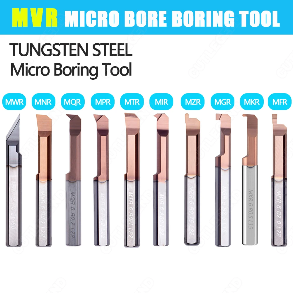 HRC65 MVR Micro Bore Boring Tool Face slotting Tool Machining Carbide Turning MVR 6mm MVR 8mm Boring Cutter For Steel Aluminum