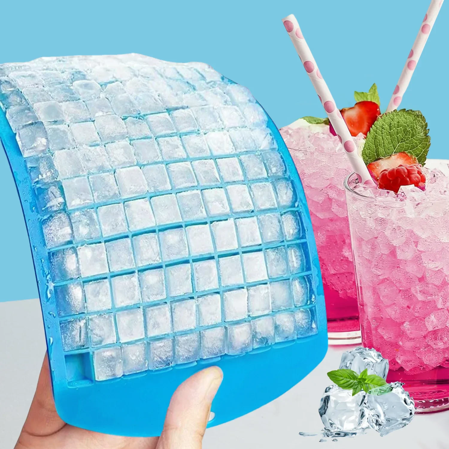 Mini Ice Box Food Grade Material Small Cube Maker 160 Small Grid Crushed Ice Pure Silicone Ice Tray Mold