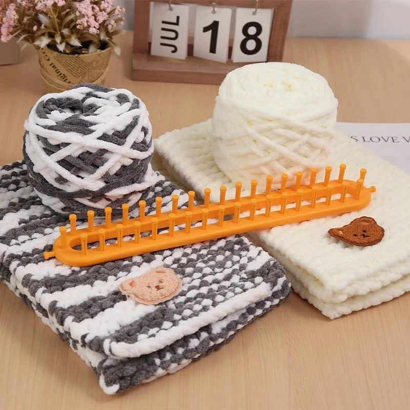 Knitting Loom DIY Craft Weaving Loom Plastic Pompom Sock Hat Shawl Stitching Tool Scarves Maker Crochet Long Handle Weaving Tool