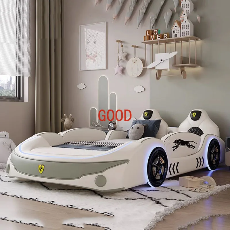 Wood Luxury Modern Double Bed Car King Size Master Multifunctional Queen Double Bed Boys Kids Cama De Casal Home Furniture