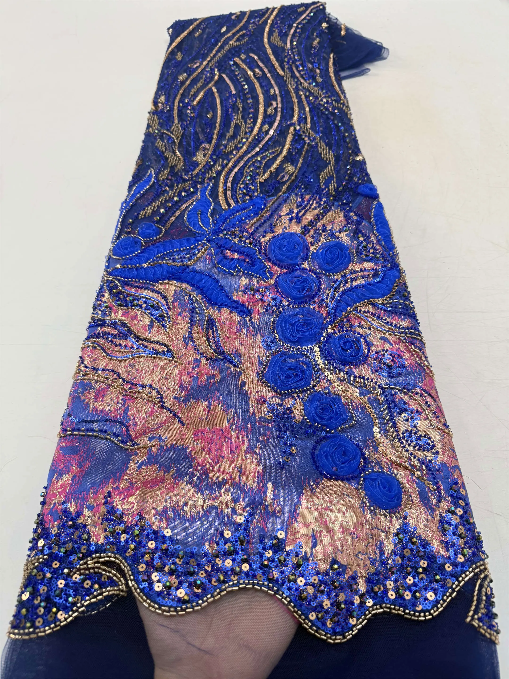 

Элитная африканская ткань с пайетками и кружевом для жениха, 2026, высококачественное кружево с вышивкой бисером, французский тюль, материал для нигерийских свадебных платьев