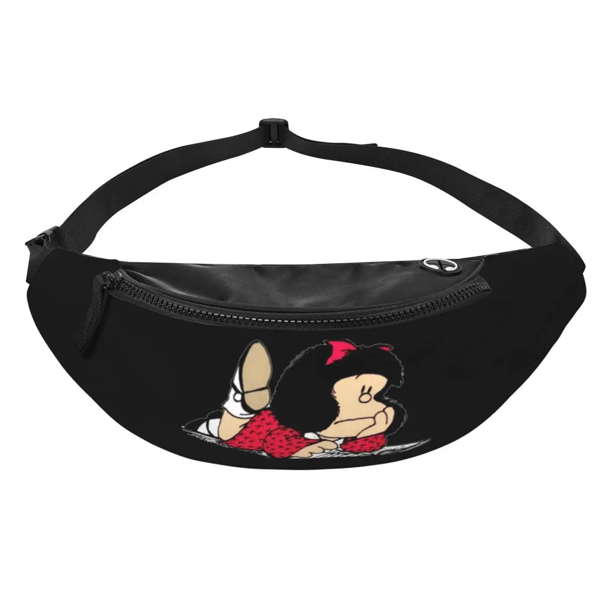 Cute Mafalda Fanny Pack for Women Men Cool Argentine Cartoon Quino Comic Crossbody Waist Bag Travel Hiking Phone Money Pouch