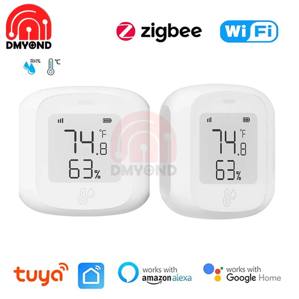 Wifi Zigbee Smart Digital Tuya Mini Temperature Humidity Meter Battery Lcd Display Remote Linkage Automotive Temperature Sensor