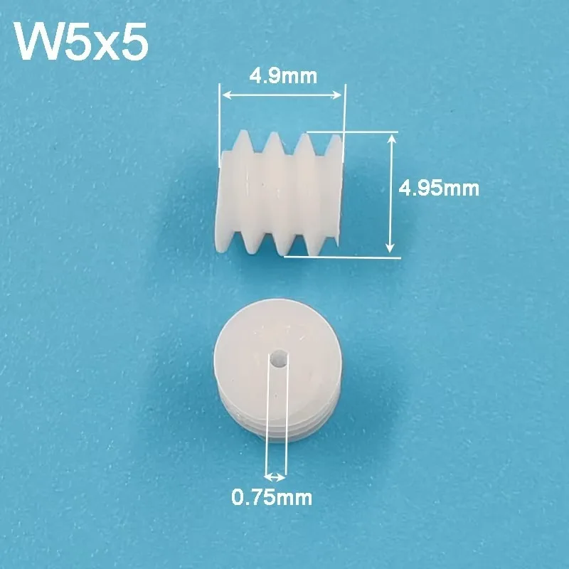 100PCS/LOT 5*5mm 0.8A Worm Gear 0.4M Turbo Hole 0.8mm Plastic Toy Fittings 0.75MM 5X5mm Helical Gear