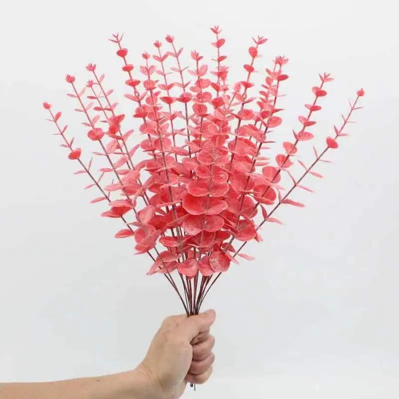 10/20pcs Artificial Plants Eucalyptus Leaves Fake Plants Vase Home Table Party Wedding Bridal Bouquet Decorations Outdoor Garden image 3