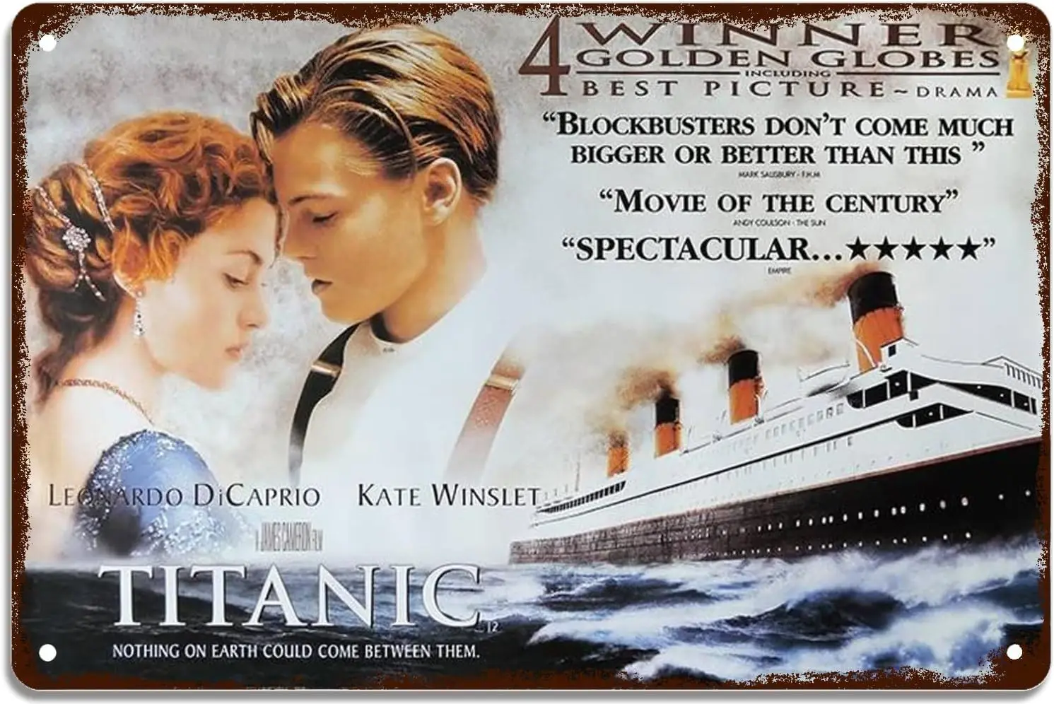 Classic Movie Poster Metal Tin Sign Titanic Posters Vintage Sign Wall Art Decor Plaque for Home Living Room house Cinema 8x sign