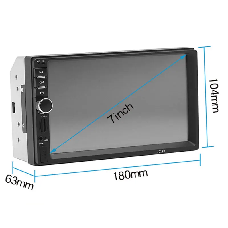 high quality with rear view camera Black 7 Inch 2 Din Car Player HD Bluetooth Radio MP4 USB/FM TF touch screen