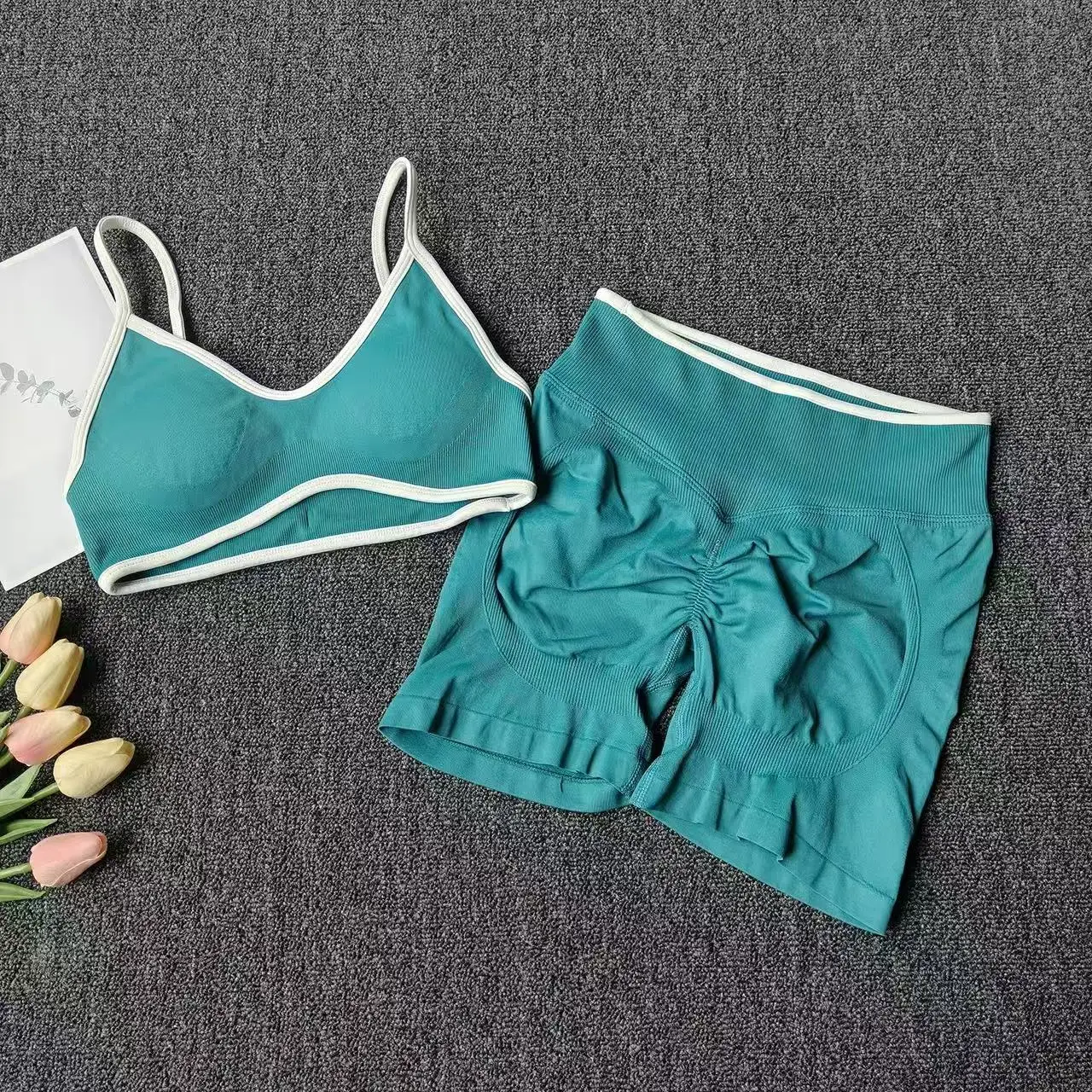 الخوخ الأرداف ملابس رياضية لليوجا النساء الصالة الرياضية سلس الحمالات جمع الصدرية عالية الخصر الورك رفع البطن تشديد السراويل اللياقة البدنية مجموعة