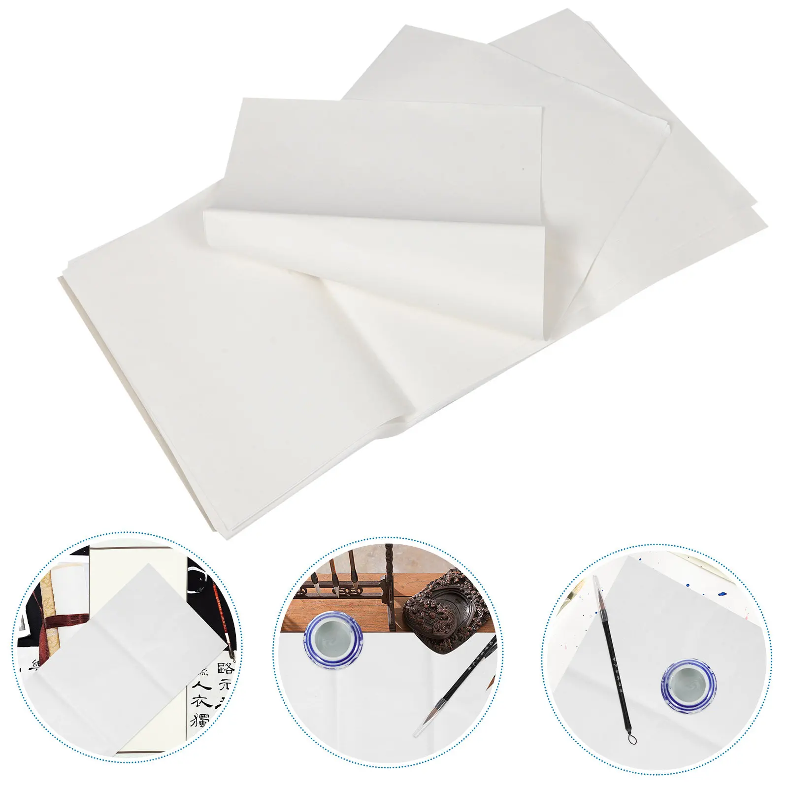 

100 Sheets Chinese Calligraphy Xuan Paper Standard Size for Brush Ink Writing Painting Practice Art Calligraphy Pad