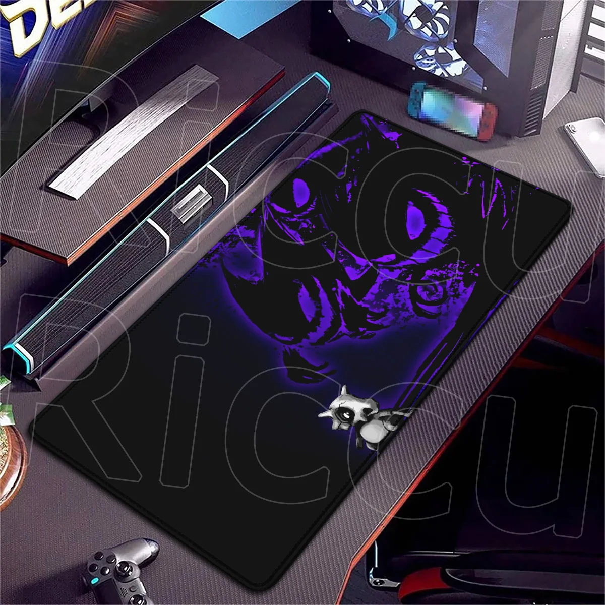 Lila Laptop-Gaming-Matte Anime P-Pokemon Gengar Mauspad Großes Computer-Tastatur-Unterlage Waschbarer PC-Schreibtischteppich HD-Druck Büroteppich – Detail 5