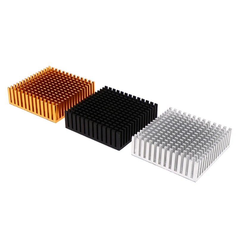 Panel Heatsink Aluminium Pendingin CPU Power IC Chip Radiator 50*50*15MM Heatsink Slotting untuk Chip Elektronik