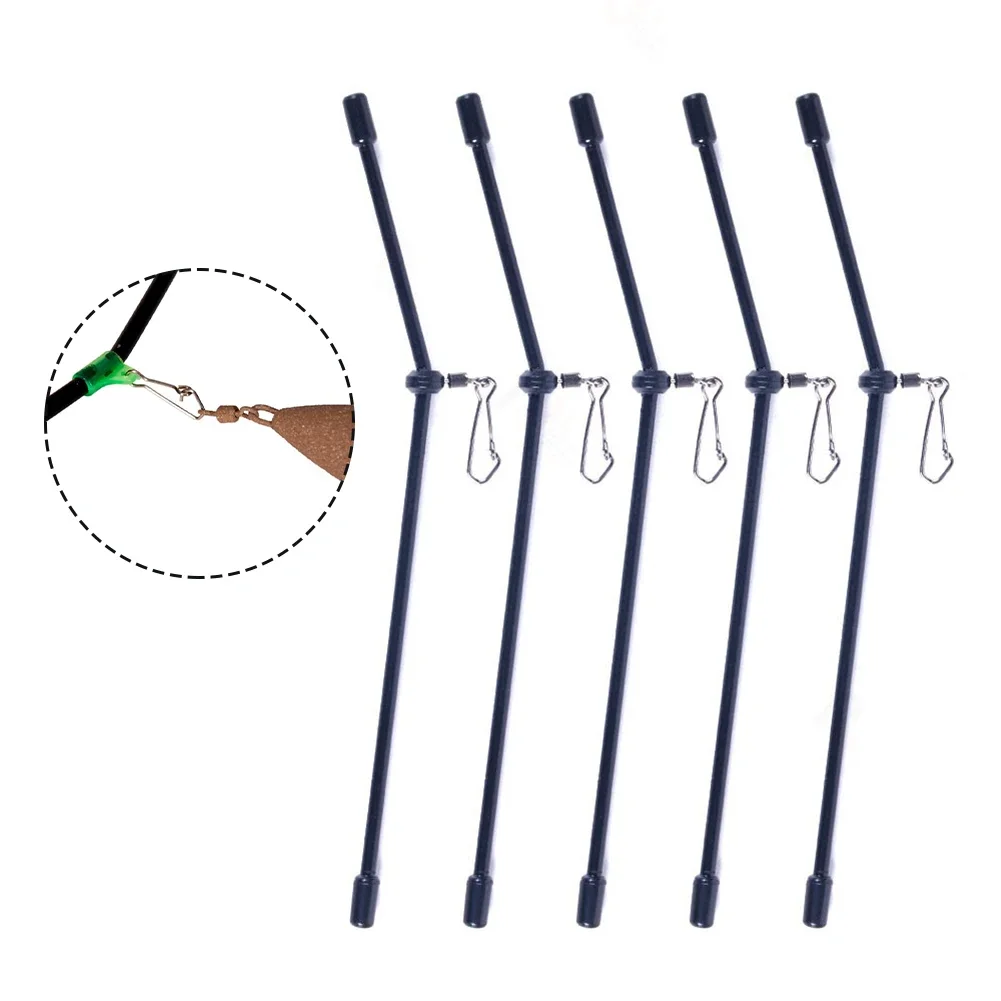 5Pcs Fishing Anti-Tangle Feeder Boom Spacer With Snaps Balance Connector Tackle Rolling For Fishing Feeder Fishing Tools