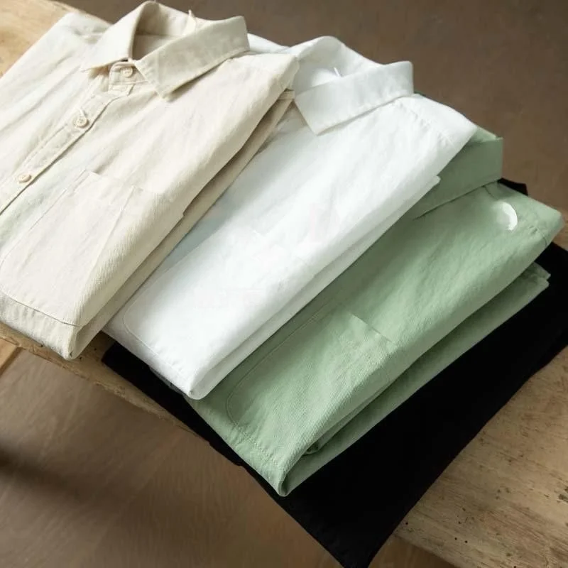 

Мужская повседневная ткань из бычьей ткани Waed из чистого хлопка Long Sve irt, дышащая, удобная, осенняя, модная, молодежная, весенняя