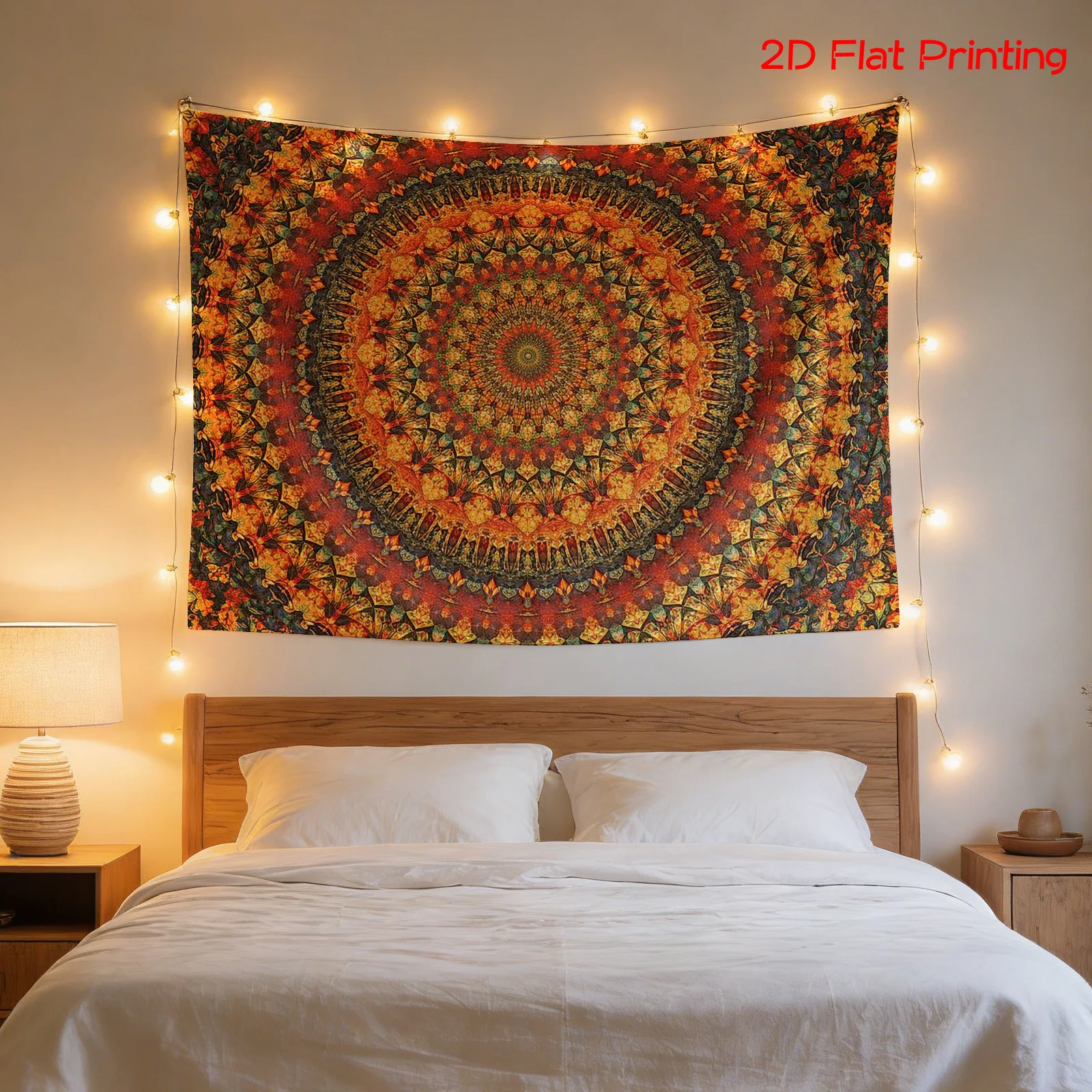 Vibrant Mandala Tapestry Wall Hanging Bohemian Ethnic Decor Large Size Room Art Fabric Decoration For Living Room Home