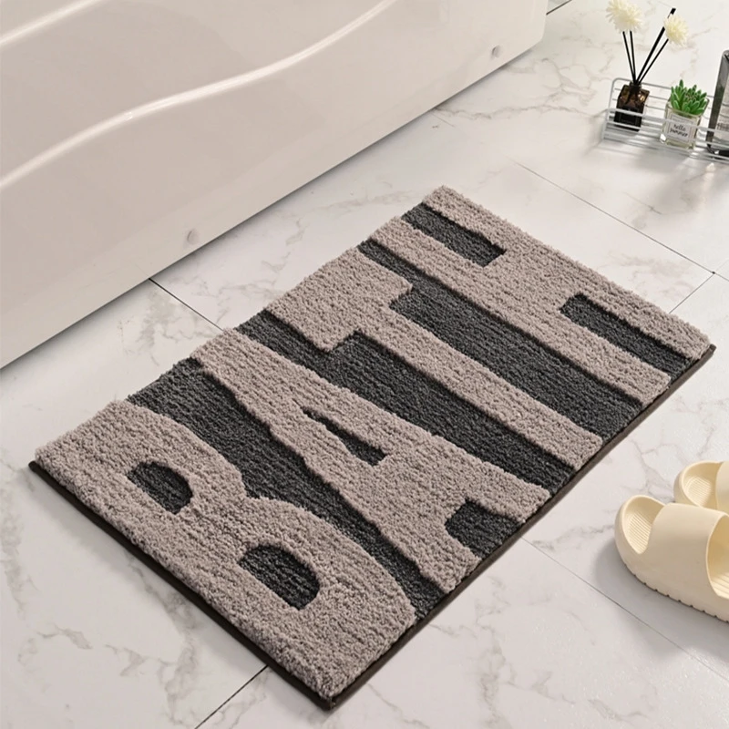 

Modern Simple Bathroom Carpet Living Room Bedroom Shaggy Soft Decor Entrance Doormat Kitchen Bath Absorbent Non-Slip Foot Pad