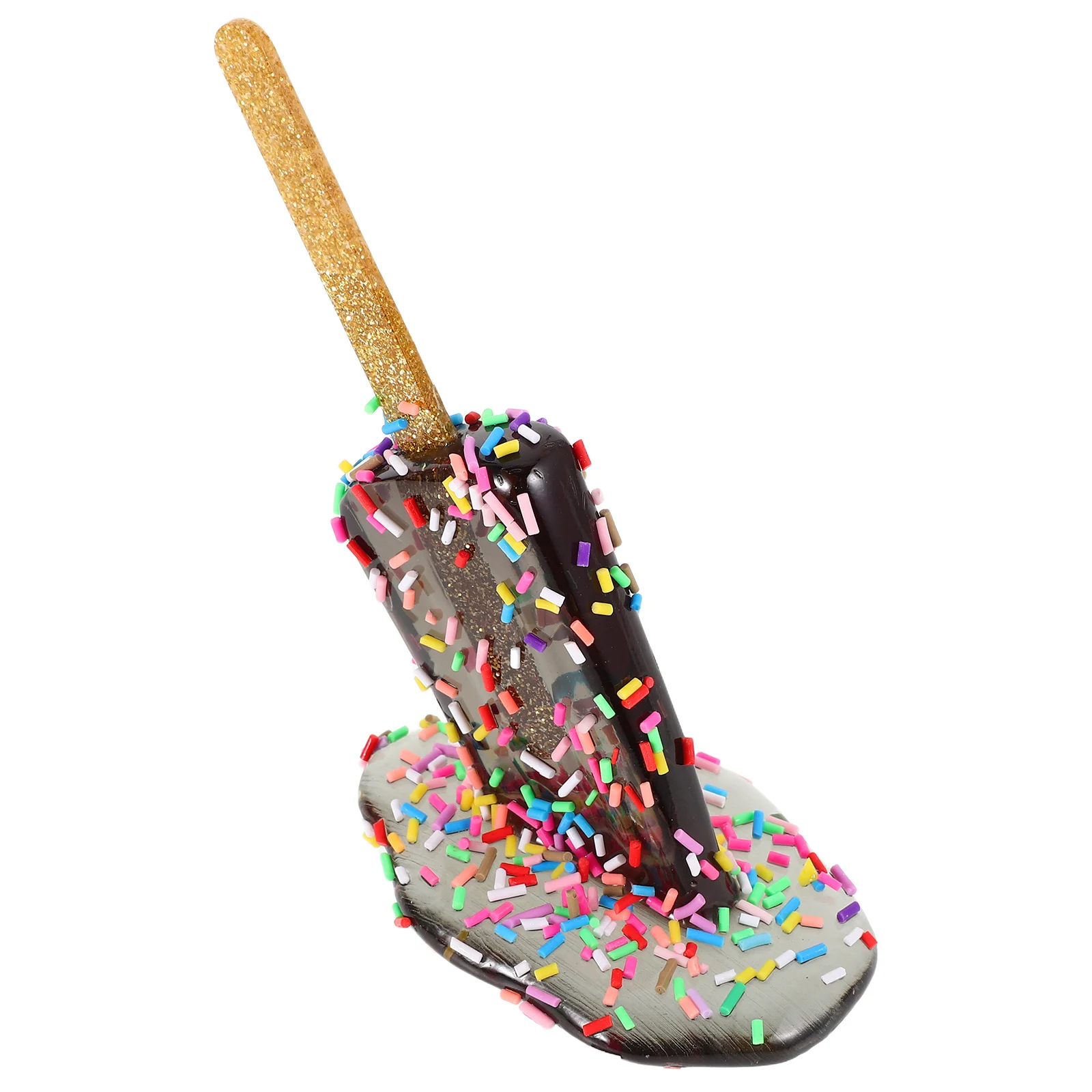 

Melting Popsicle Ornament Creative Resin Ice Cream Sculpture Indoor Outdoor Desk Bookshelf Garden Patio Decor Unique Gift