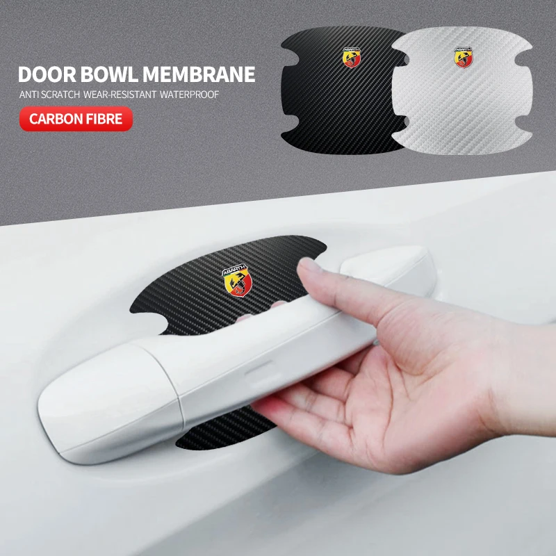 

Car Door Bowl Protective Sticker Carbon Fiber Anti-scratch Film For Abbas Abarth Lingua Legno Punto 125 500 595 Stilo Ducato