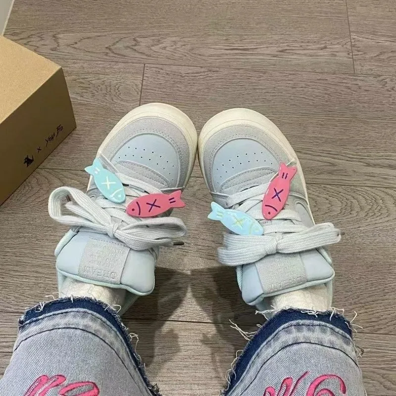 Blue Fish Kawaii Sports Shoes Women's Sneakers Casual Flats Vintage Tennis Female Vulcanize Cute Korean Footwear