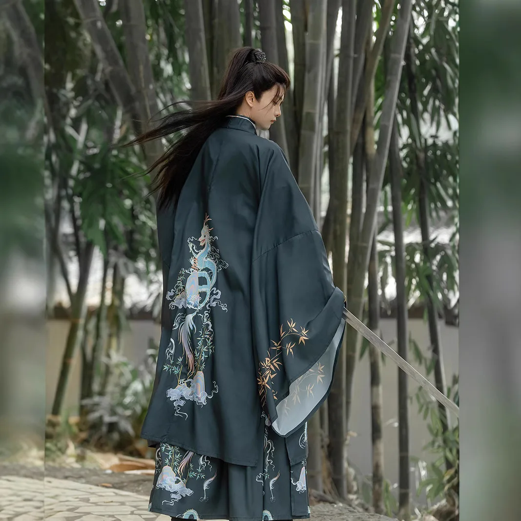 Han Clothing Wei Ancient Costume Printing Suit Men and Women Same Style School Uniform Business Attire Chivalrous Spring Autumn