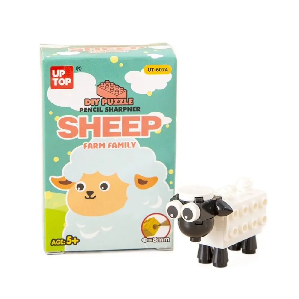 

Animal Shape Building Blocks Pencil Sharpener Puzzle Toys Drawing DIY Assembly Pencil Sharpener Writing Sketching