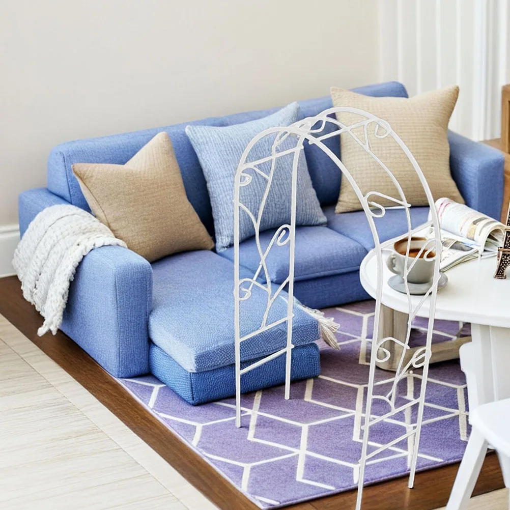 

2pcs Mini Iron Archway For Dollhouse Gardens Elegant Landscape Ornament Durable Fairy Garden Decor Miniature Accessories Yard