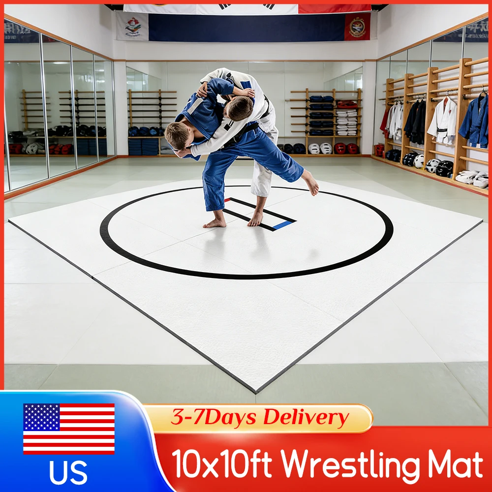 

Портативный борцовский мат 10x10 футов для ММА, BJJ, дзюдо, гимнастики, тренировок по грэпплингу, боевым искусствам, боксу, тхэквондо, для домашнего спортзала