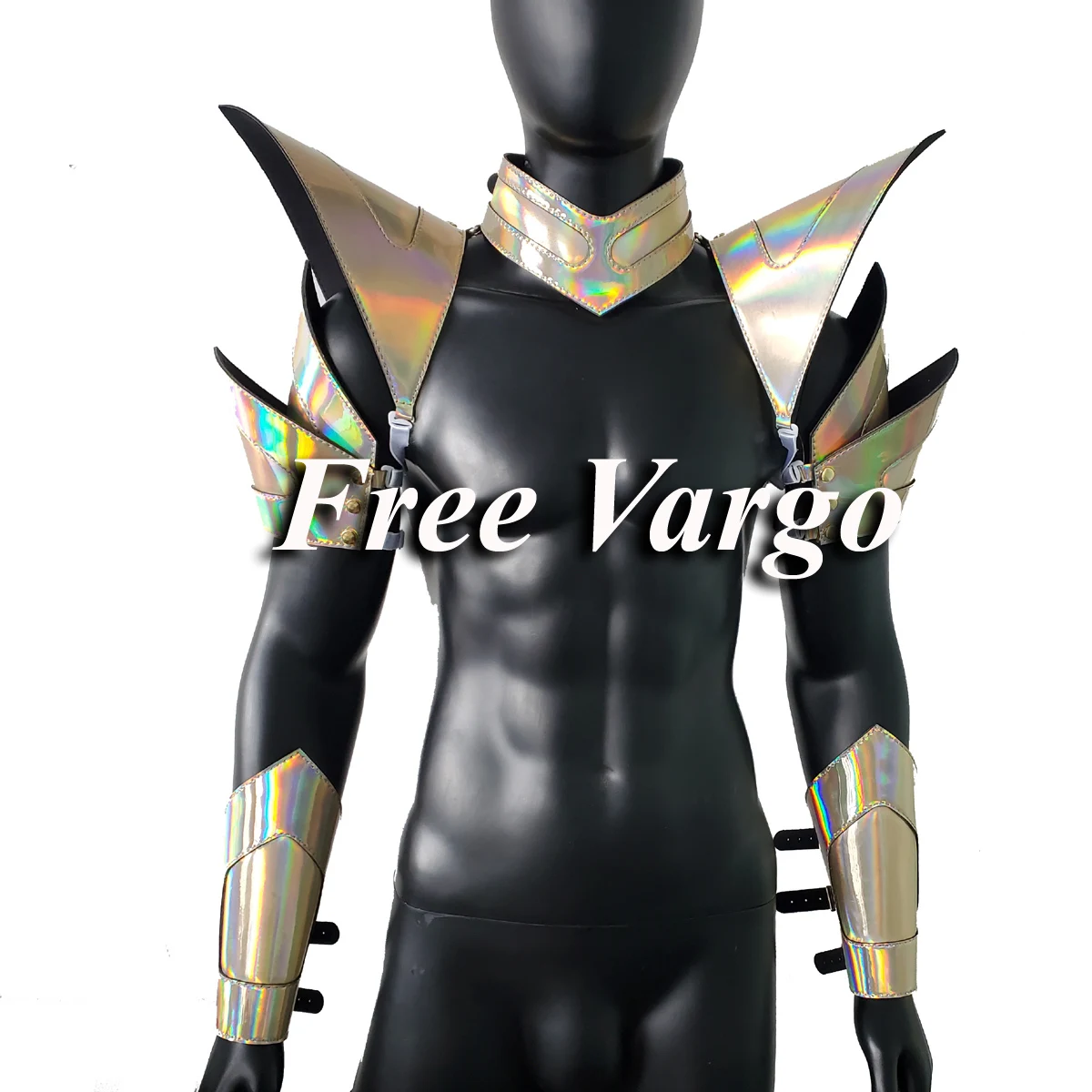 Burning Man Holographic Laser Gold Armor,Rave Festival Costume Armor Outfit Clothing