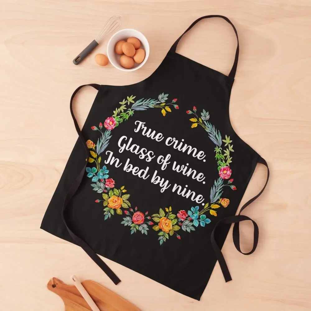 

True Crime Glass of Wine In Bed By Nine Apron Home and kitchen products Salon household woman Chef Uniform Apron