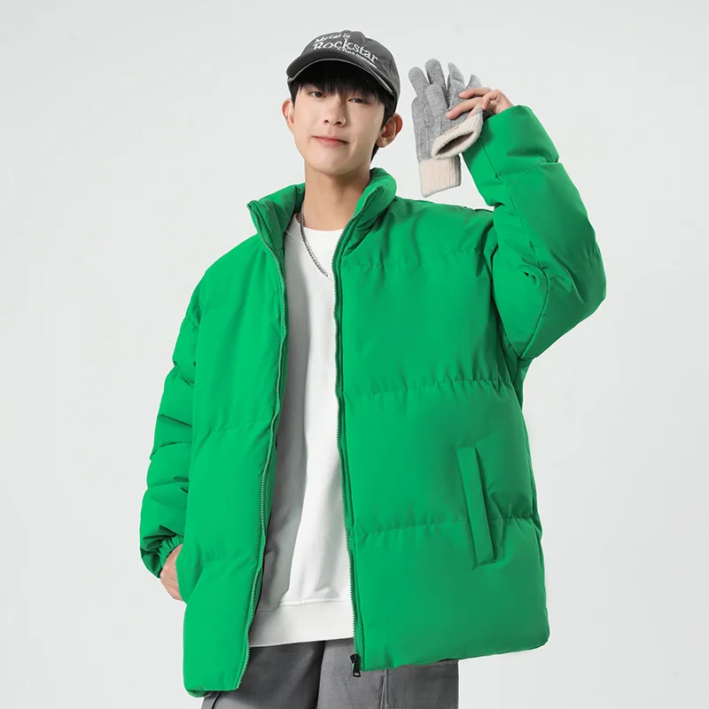 Winter Parkas Cotton Coat Men's Women's Jacket Warm Couple Puffer Jacket Thick Windproof Outerwear Stand-up Collar Long Sleeve