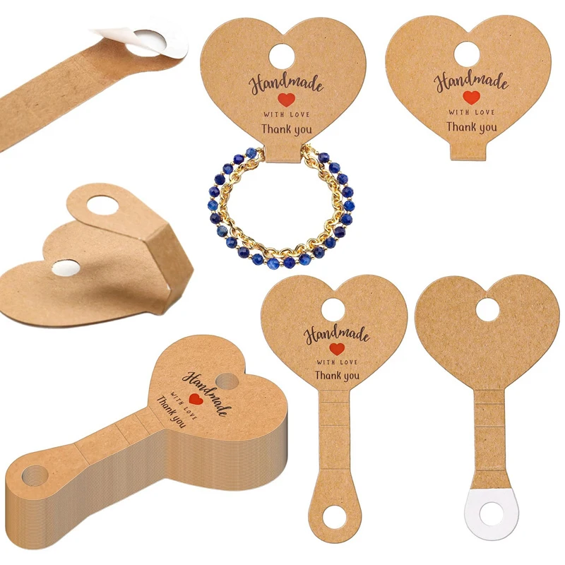 50 قطعة/الوحدة أساور ذاتية اللصق بطاقات عرض أصحاب القرط صنع قلادة كرتون المنظمون لتغليف المجوهرات ذاتية الصنع #1