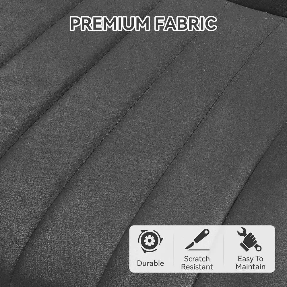 مجموعة من 4 كراسي طعام منجدة مع وسائد سميكة، وكراسي مريحة من القماش على أرجل معدنية، وكراسي غرفة طعام سوداء #4