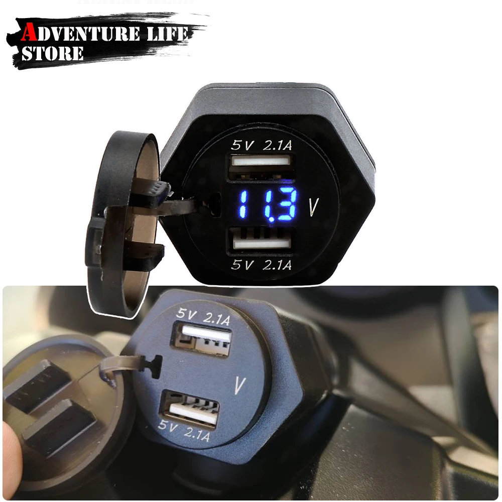 

Motorcycle 4.2A LED Digital Display Dual USB Charger 5V For BMW R1200GS R1250GS F850GS R 1250 GS RT For Tiger 850 1200