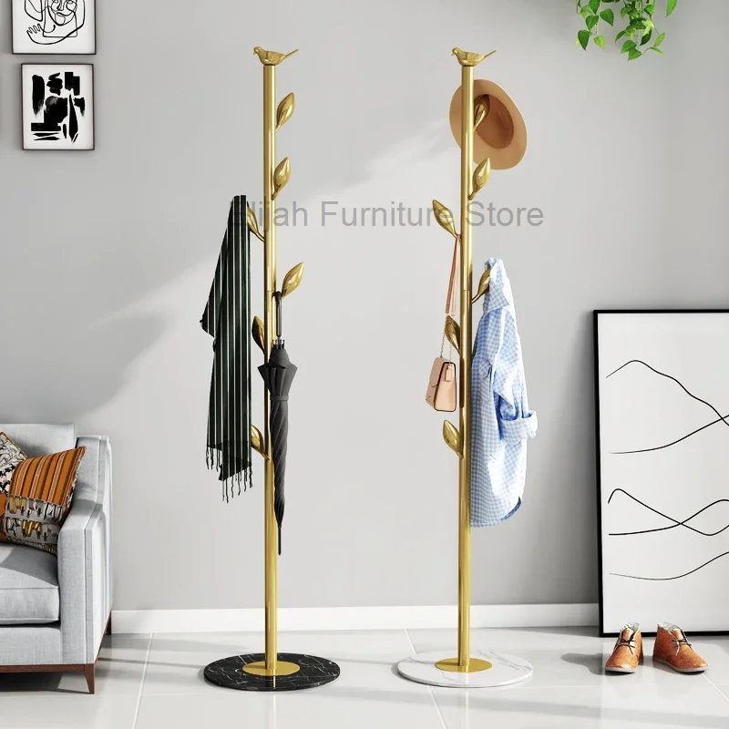 

Golden Coat Racks Floor Stand Bags Modern Clothes Hangers Hat Living Room Storage Moveis Para Casa Furniture Entrance Hall