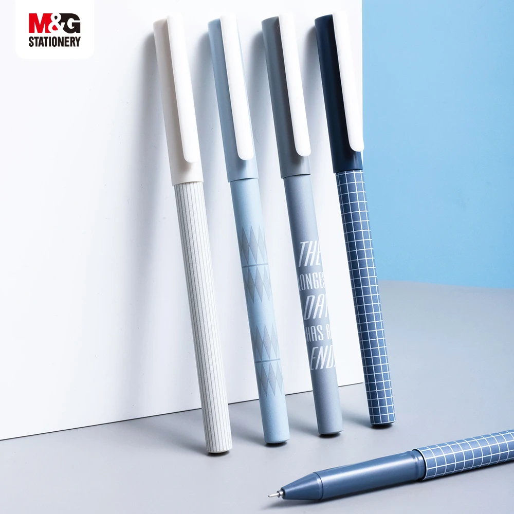 

M&G 12pcs/box 0.38mm Black Gel Pen Student Carbon Black Draw Cap Full Syringe Water Pen Gray Harmony Series Signature Pen