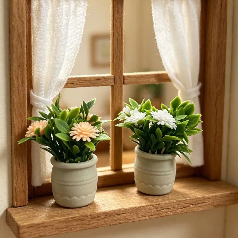 Plante miniature de gypsophile en pot : Décoration artisanale pour maison miniature, salon, mini-paysage
