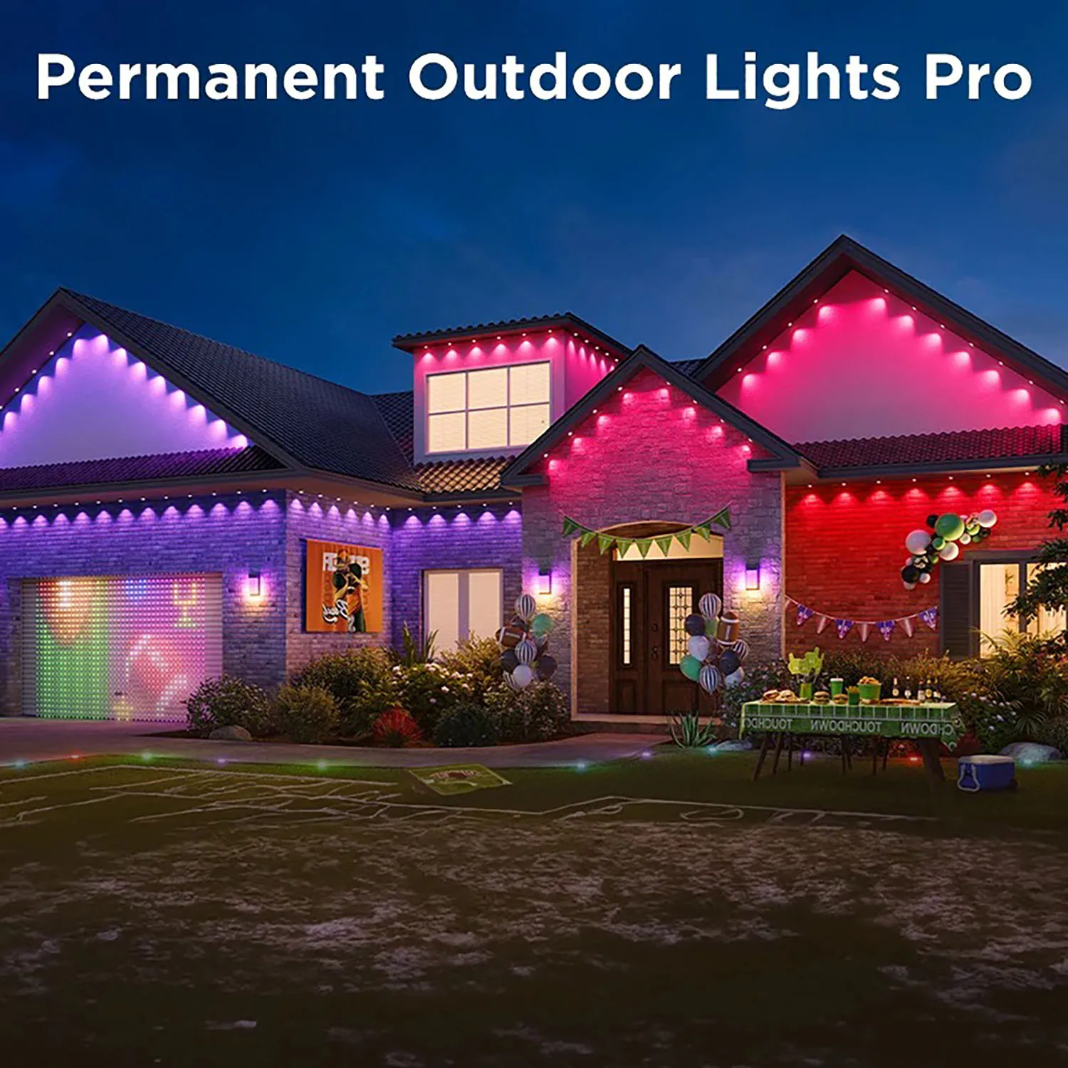 TUYA Permanent Outdoor Eaves LED Light 24V2A 147FT 90LED Waterproof RGB Light String DIY Scene Christmas Party Lighting