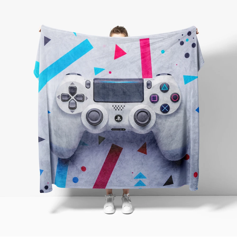 Gamer Gamepad Flannel Blanket for Sofa Decoration Gaming Creative Throw Blankets For Bed