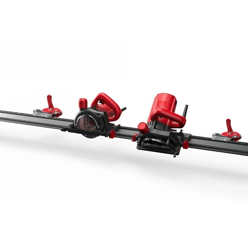 

45 ° Многофункциональный станок 2-в-1 для прямой и фасонной резки плит, портативный ручной электрический рельсовый станок, машина для обработки и резки