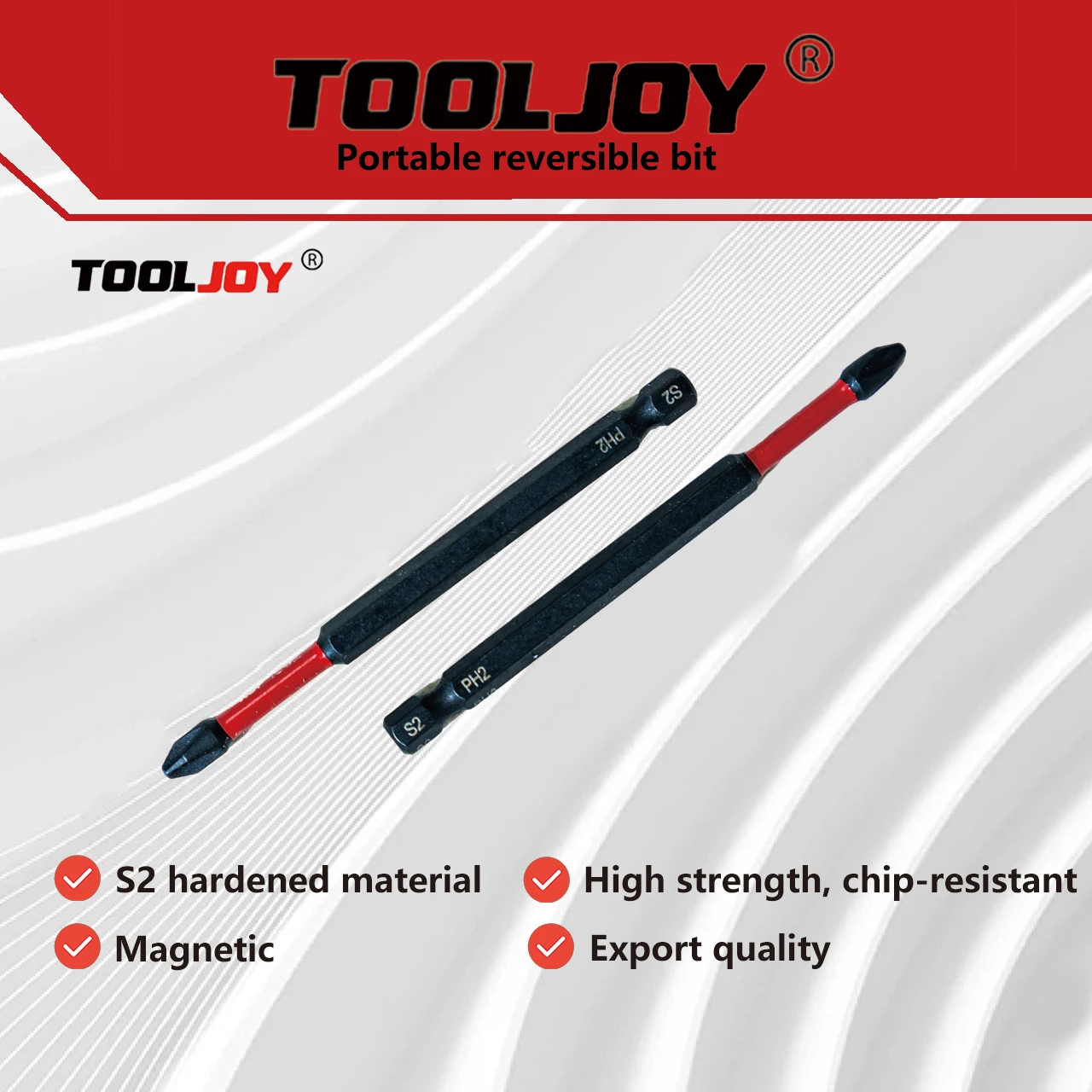 TOOLJOY S2 Diamond Sand Impact Head, PH2 Strong Magnetic, High Hardness, Corrosion Resistant Cross Head,
